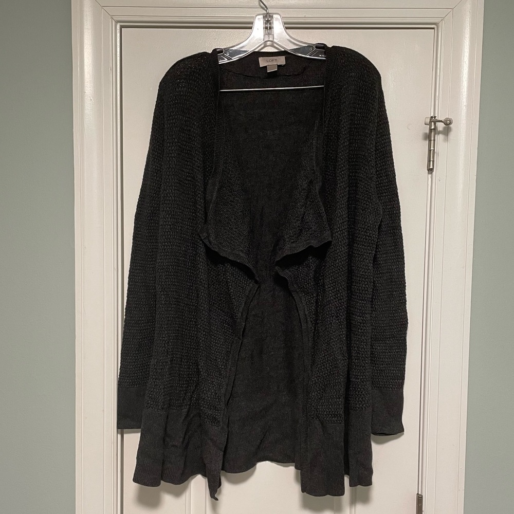 Loft grey textured cardigan size L